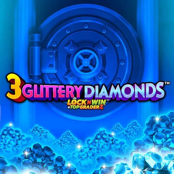 3 Glittery Diamonds slot logo by PearFiction Studios at Verde Casino