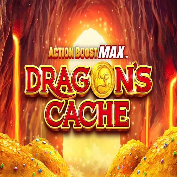 Action Boost Max Dragon's Cache by SpinPlay Games, showcased at verdekaszino.org – game logo